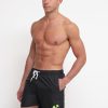 Uomo sun68 Beach Boxer Da Mare | Swim Pant Wet Logo Fluo - Black