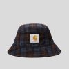 Uomo carhartt Cappelli | Cord Bucket Hat - Breck Check Print/Tobacco