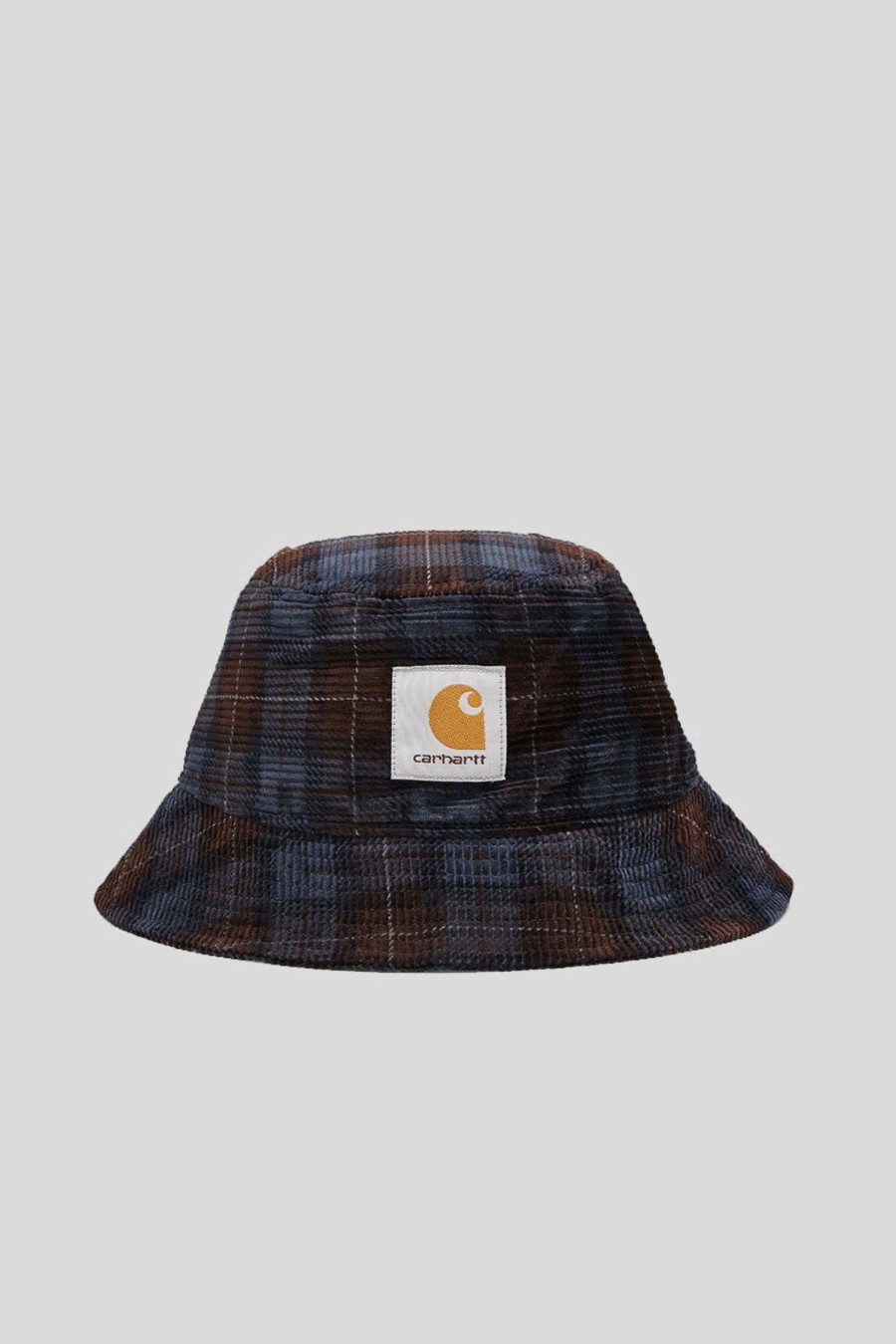 Uomo carhartt Cappelli | Cord Bucket Hat - Breck Check Print/Tobacco