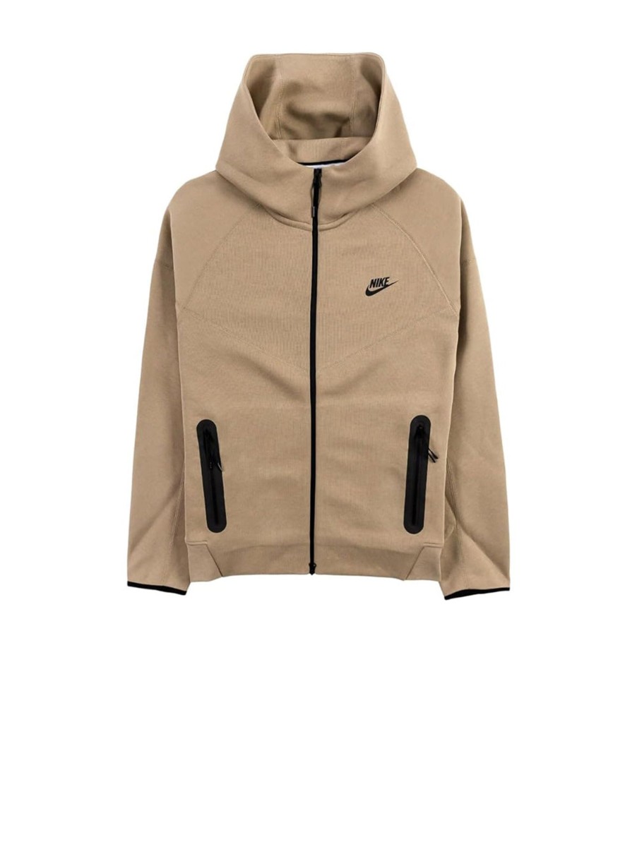 Uomo nike Felpe | Sportswear Tech Fleece Windrunner Felpa Con Cappuccio E Zip A Tutta Lunghezza - Beige