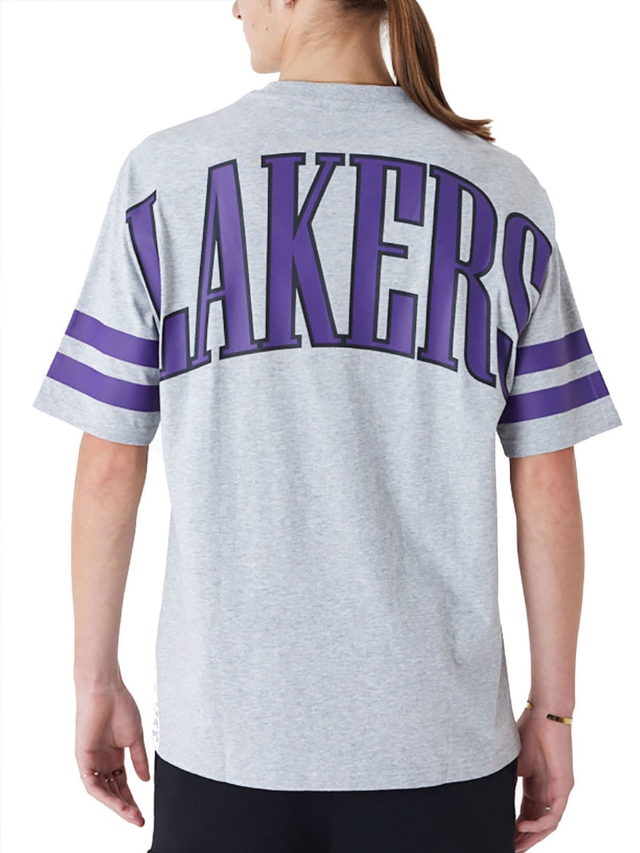 Uomo New Era T-Shirt | T-Shirt Oversize La Lakers Nba Arch Graphic - Grigio