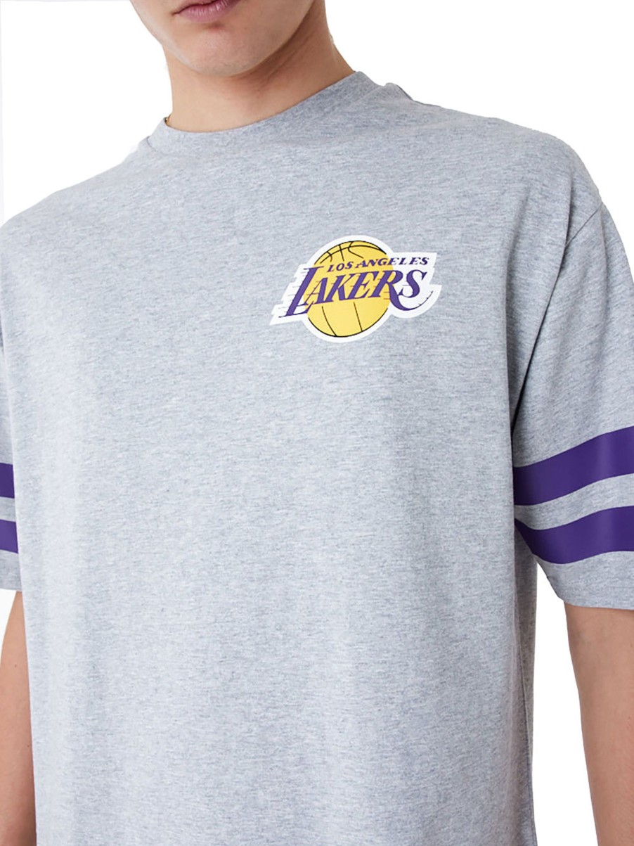 Uomo New Era T-Shirt | T-Shirt Oversize La Lakers Nba Arch Graphic - Grigio