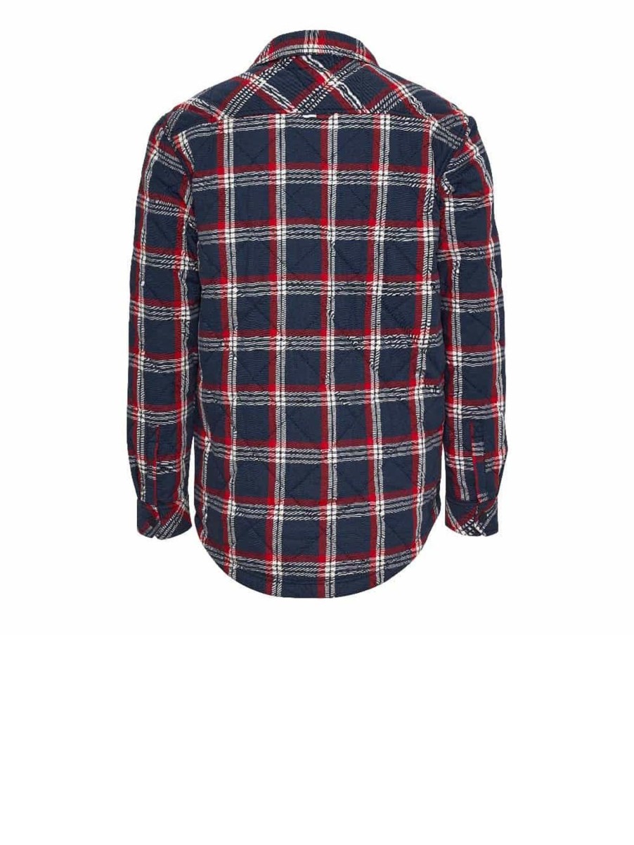 Uomo tommy hilfiger Camicie | Tjm Padded Check Overshirt - Desert Sky Multi