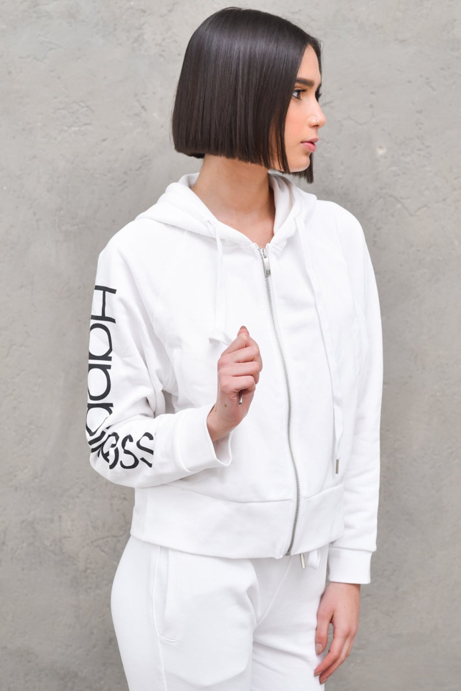 Donna happiness Felpe | Essential Jojo Zip - White