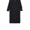 Donna Hinnominate Cappotti | Cappotto In Panno Lungo Con Etichetta - Nero