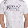 Uomo replay T-Shirt | T-Shirt In Organic Cotton Con Stampa - Chalk Printed Black