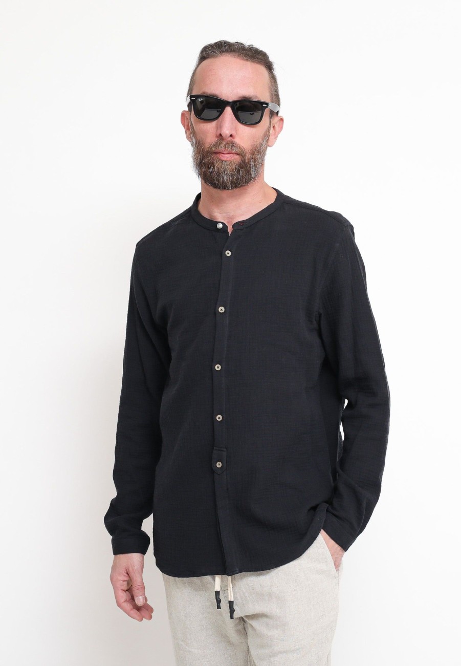 Uomo bl11 Camicie | Camicia Garza - Nero