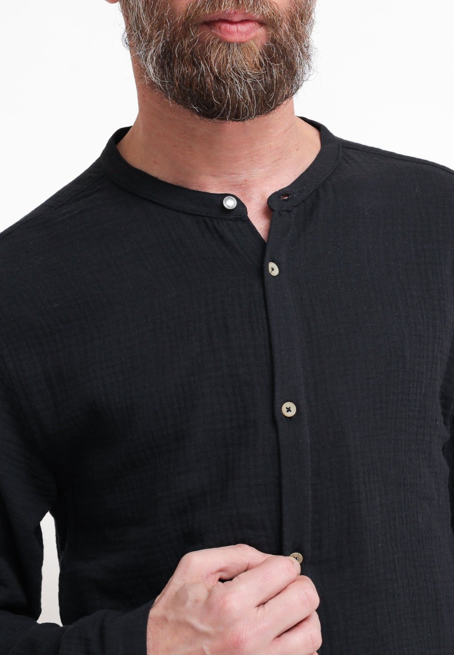 Uomo bl11 Camicie | Camicia Garza - Nero