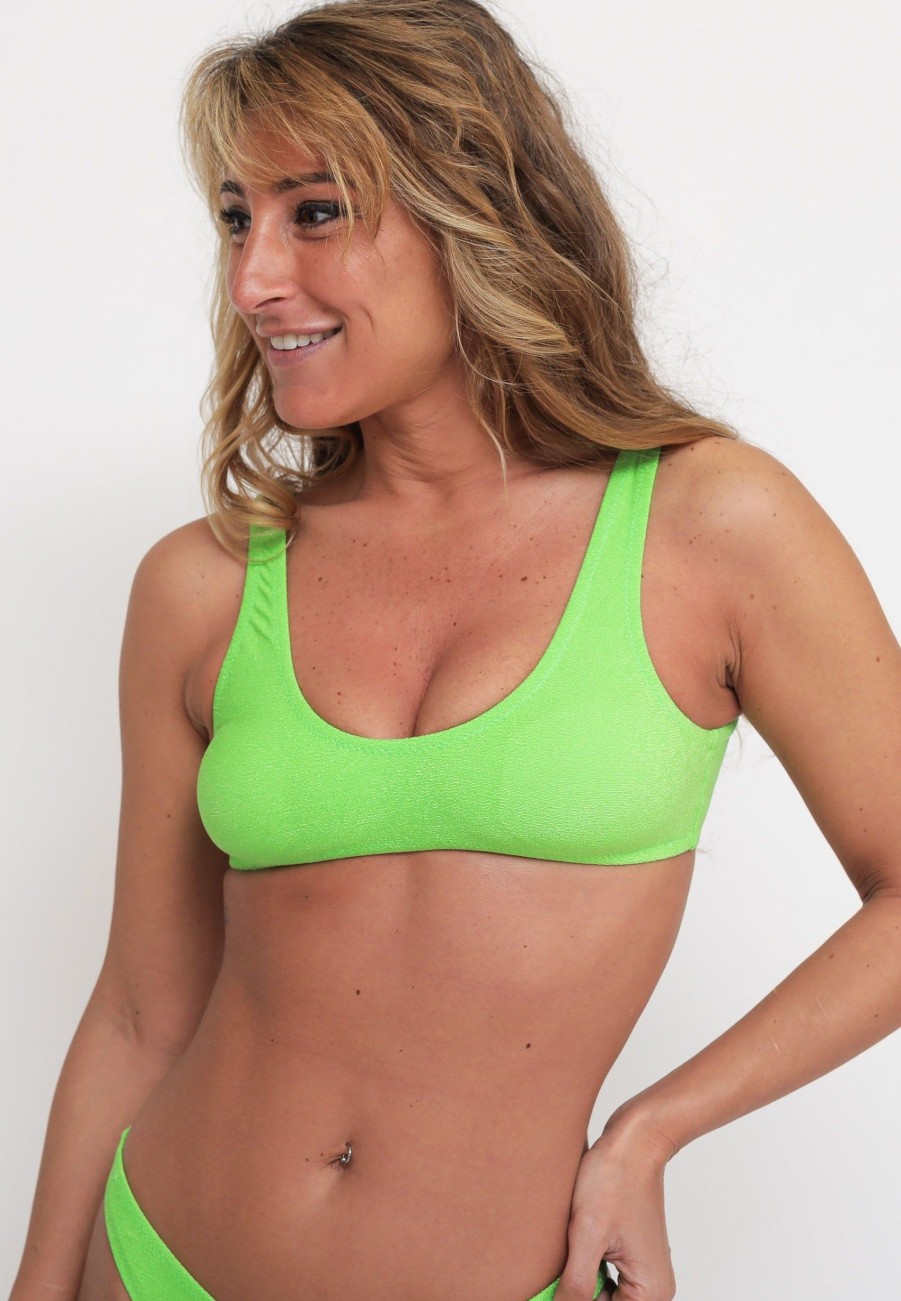 Donna f**k project Bikini | Top Americano Fisso - Fluo Green