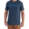 Uomo carhartt T-Shirt | Cotton Delmont Graphic Short Sleeve T-Shirt - Light Huron Heather