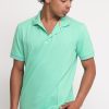 Uomo sun68 Polo | Polo Small Stripe On Collar - Verde Acquamarina