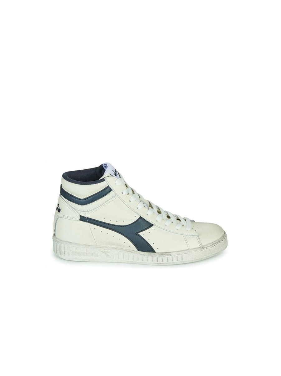 Scarpe diadora | Game L High Waxed - White/Blue Caspian Sea