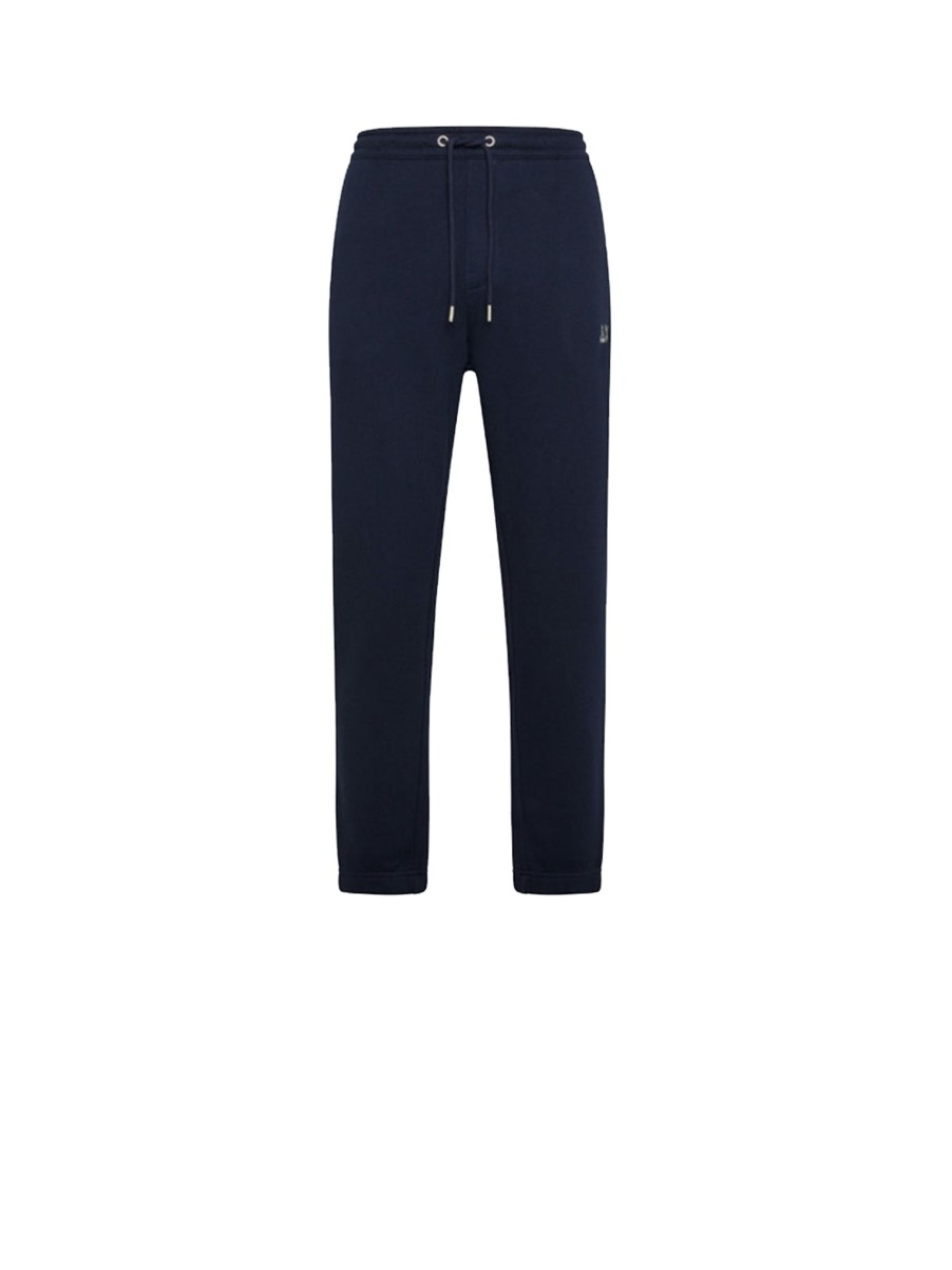 Uomo sun68 Pantaloni Felpa | Pant Long Cotton Fl - Navy Blue