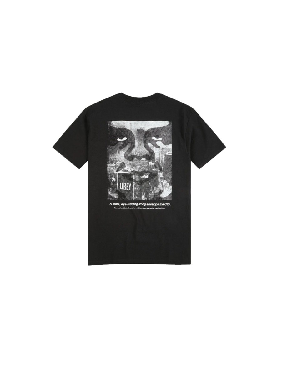 Uomo obey T-Shirt | Nyc Smog Classic Tee - Black