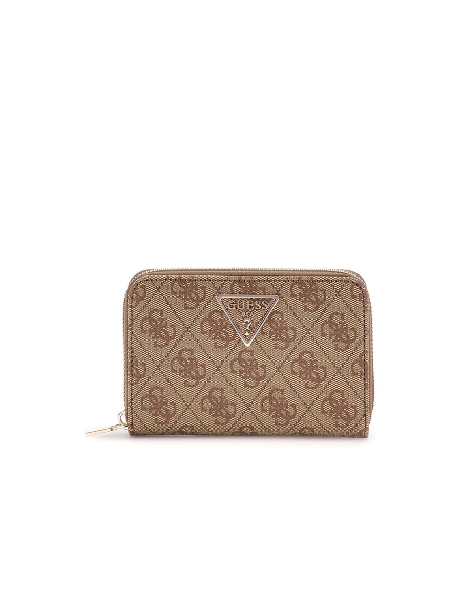 Donna guess Portafogli | Laurel Slg Medium Zip Around - Latte Logo