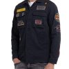 Uomo replay Giubbotti | Overshirt Con Patches Racer - Charcoal