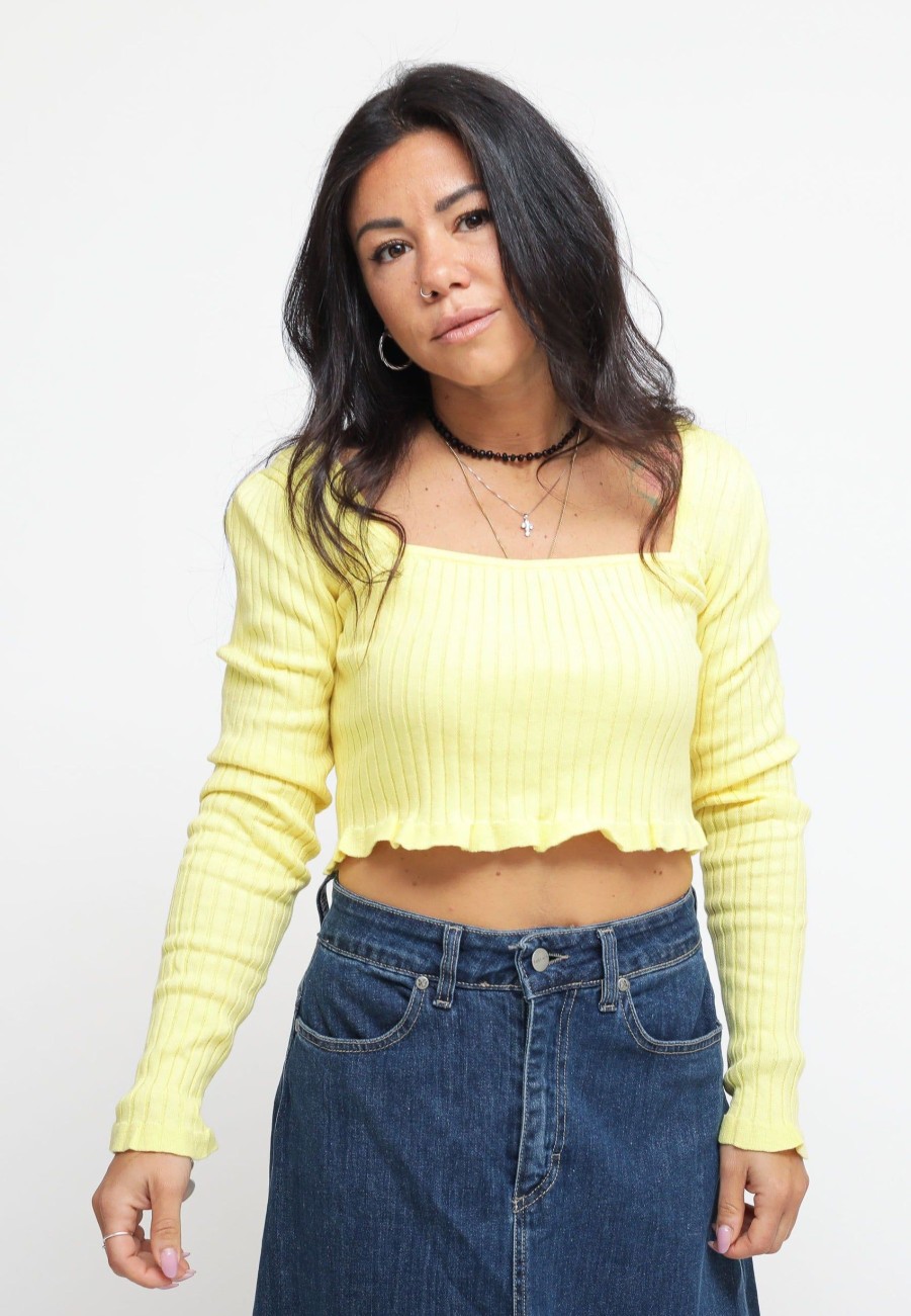 Donna glamorous Top | Ladies Top - Banana Yellow