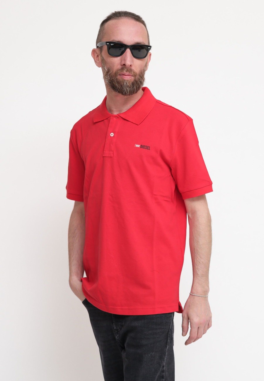 Uomo diesel Polo | T-Smith-Div Polo Shirt - Red