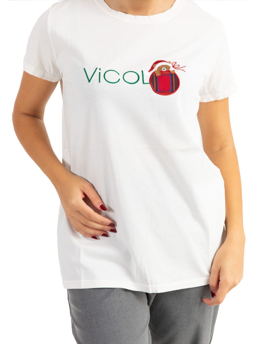 Donna vicolo T-Shirt | T-Shirt Pallina Orso - Bianco