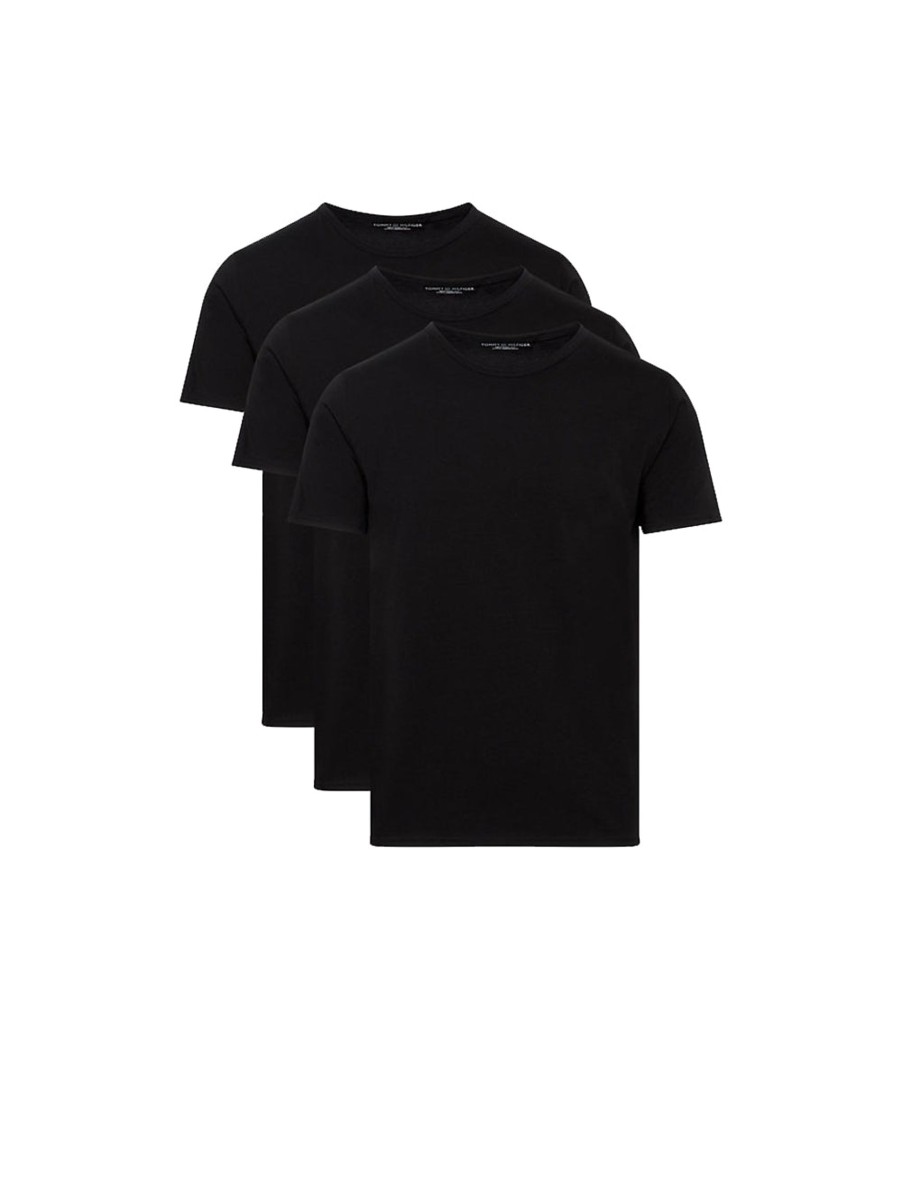 Uomo tommy hilfiger T-Shirt | Stretch Cn Tee Ss 3Pack - Black