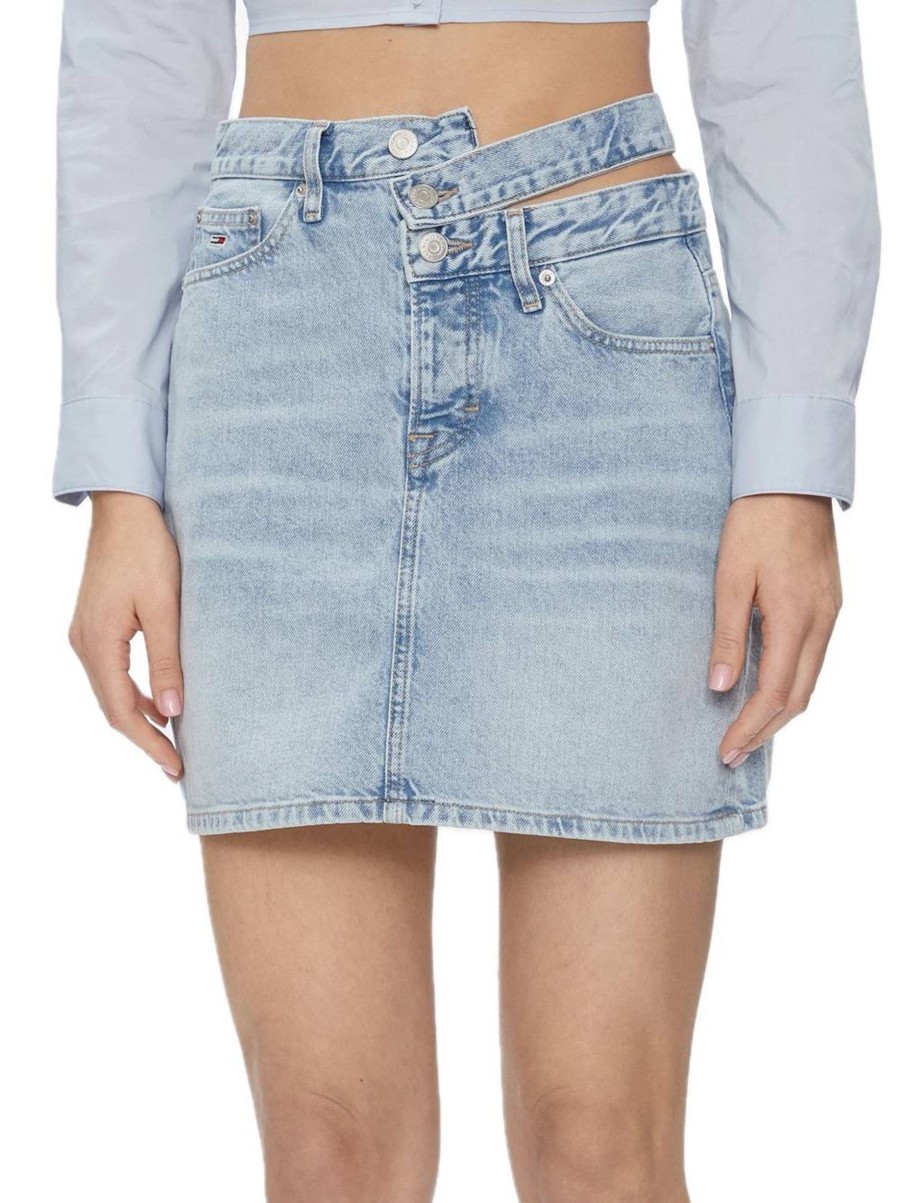 Donna tommy hilfiger Gonne | Mom Cut Out Wb Uh Skirt - Denim Light