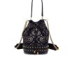 Donna la carrie bag Borse A Tracolla | Monogram Ginger Bucket Jacquard + Leather - Black