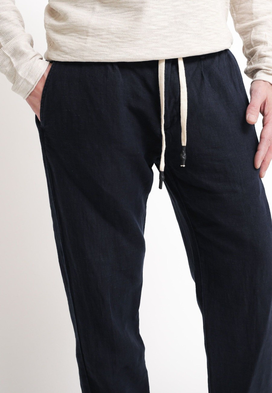 Uomo bl11 Pantaloni | Pantalone Coulisse Cotone -Blu