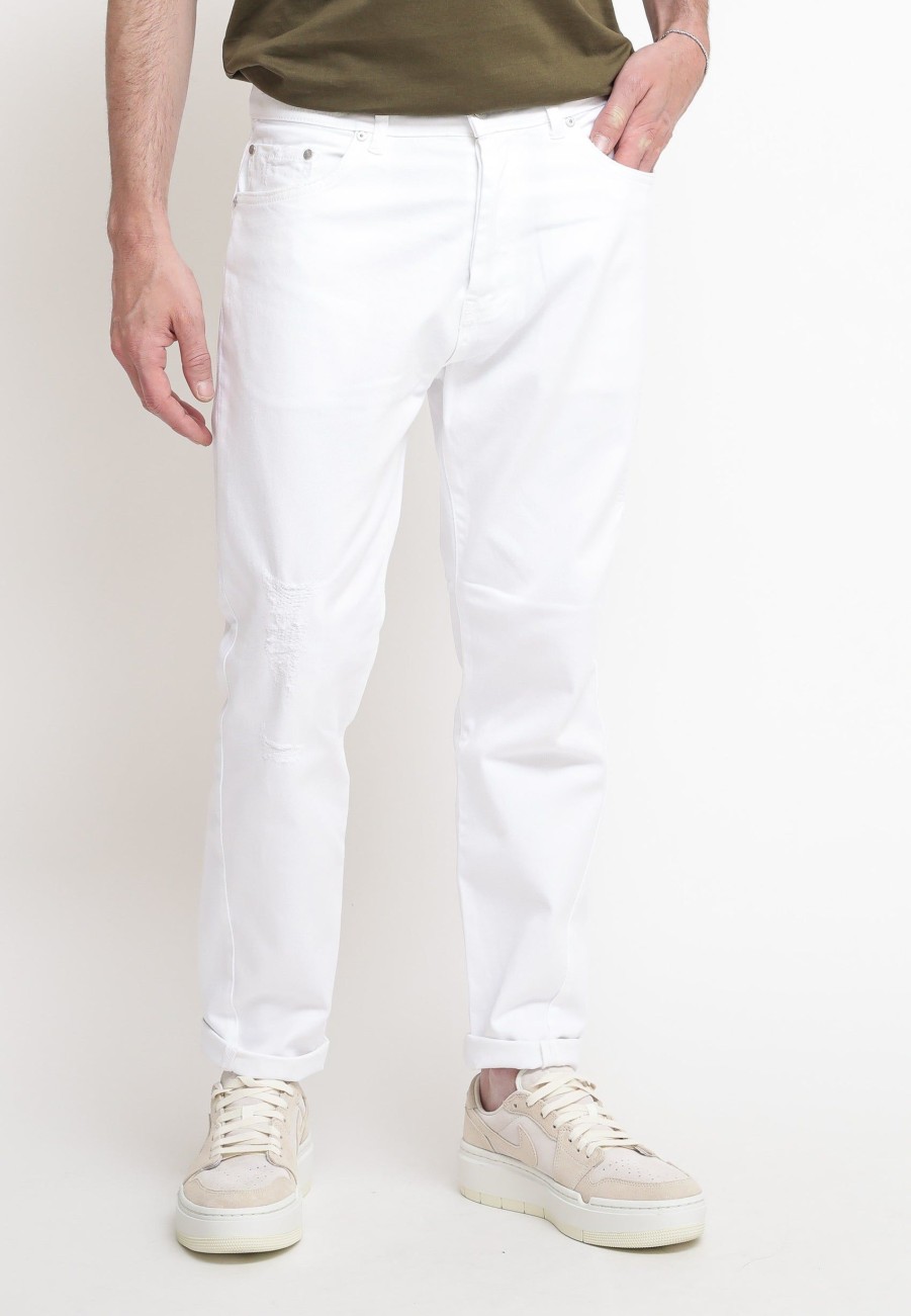 Uomo liu jo uomo Pantaloni Jeans | Bull Twisted Joebull Pantalone 5 Tasche - White