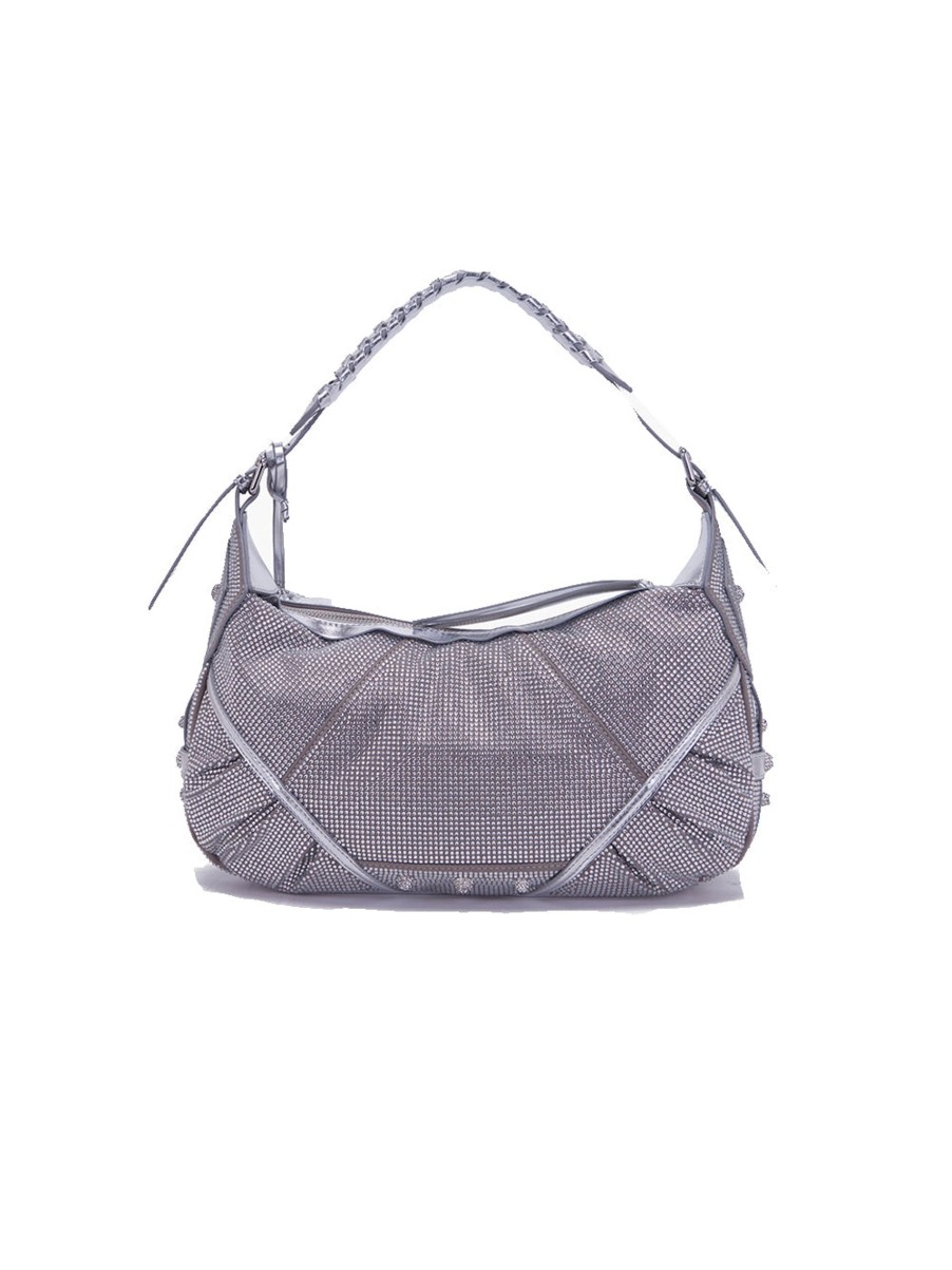 Donna la carrie bag Borse | Microstars Shoulder Bag Synthetic. Lamin. - Silver