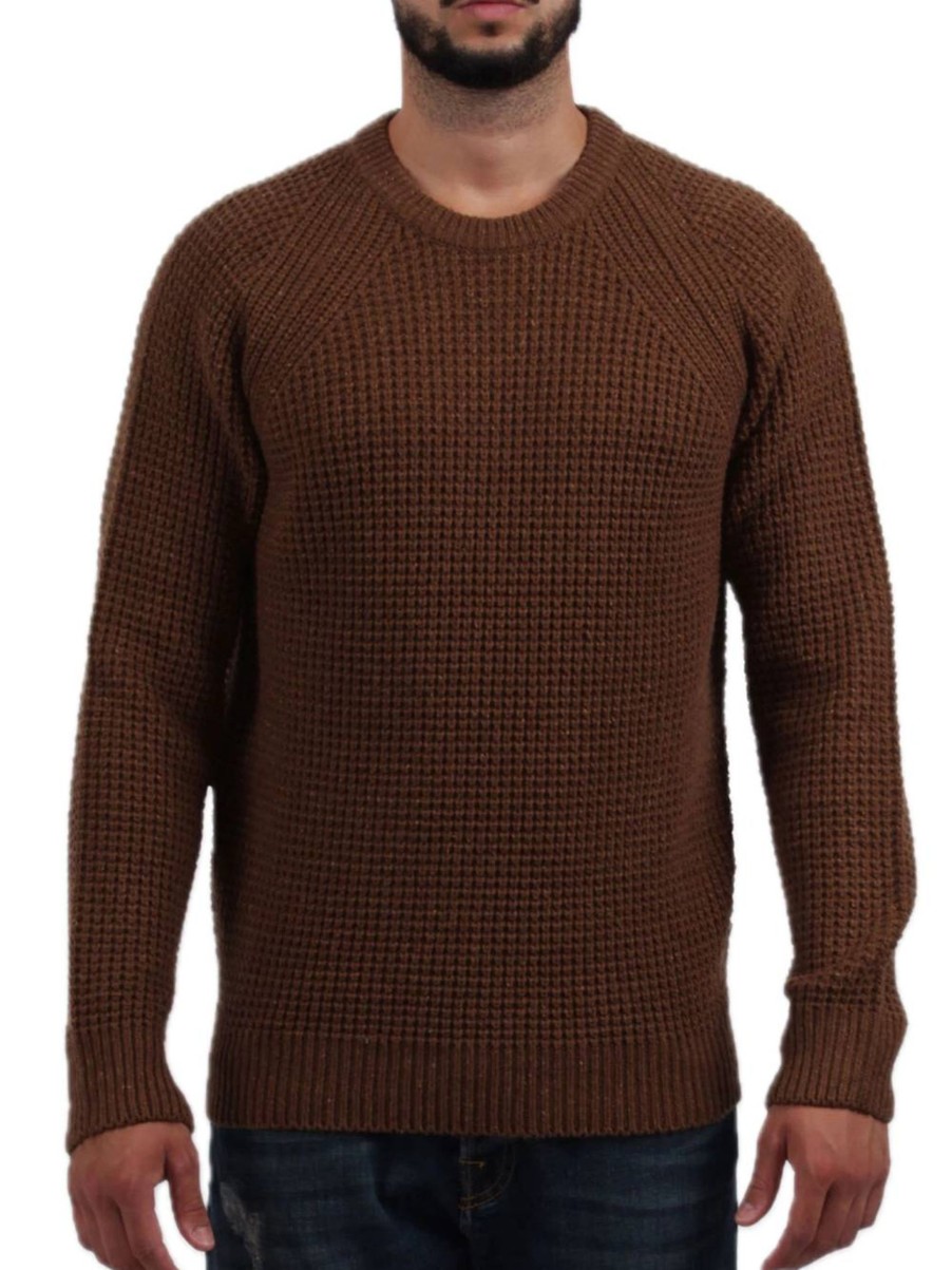 Uomo berna Pullover | Paricollo Tweed Wool - Caffe