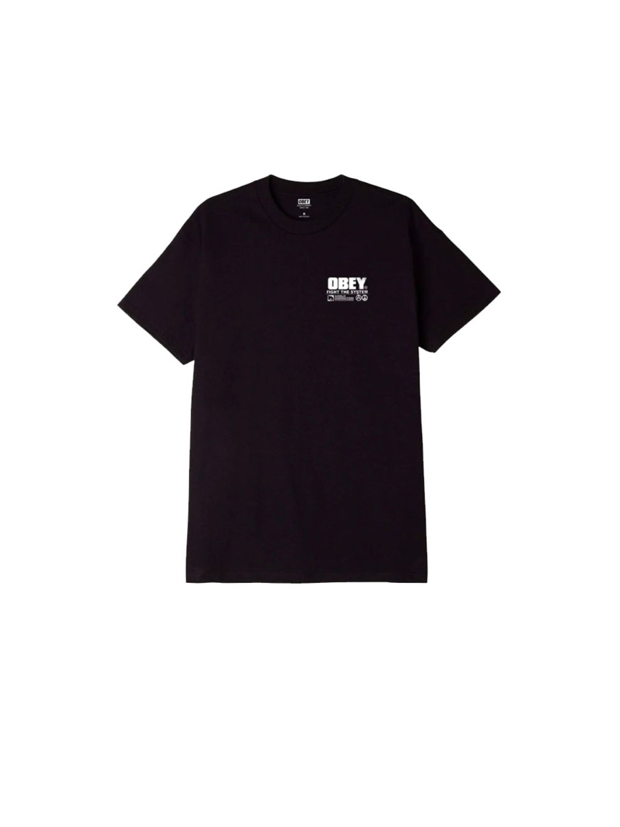 Uomo obey T-Shirt | Fight The System Classic Tee - Black