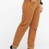 Donna berna Pantaloni | Pantalone Elastico Velluto - Tabacco