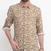 Uomo berna Camicie | Camicia Uomo Fantasia - Sabbia