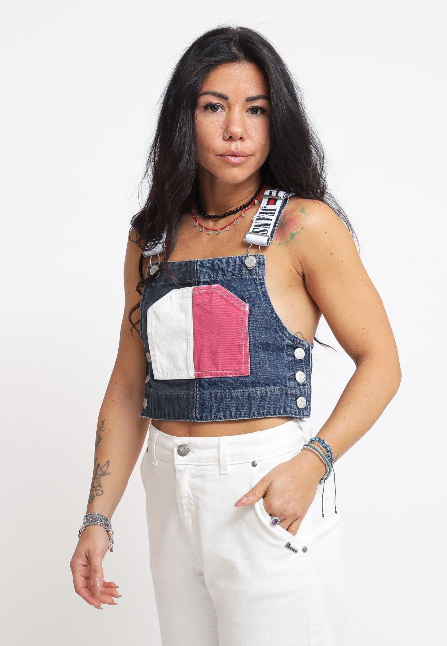 Donna tommy hilfiger Top | Dungaree Top - Denim Dark