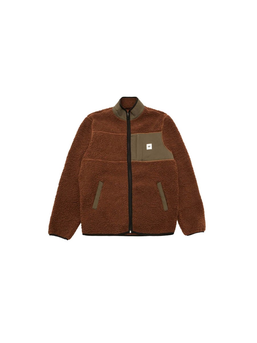 Uomo Caterpillar Giubbotti | Full Zip Sherpa - Brown