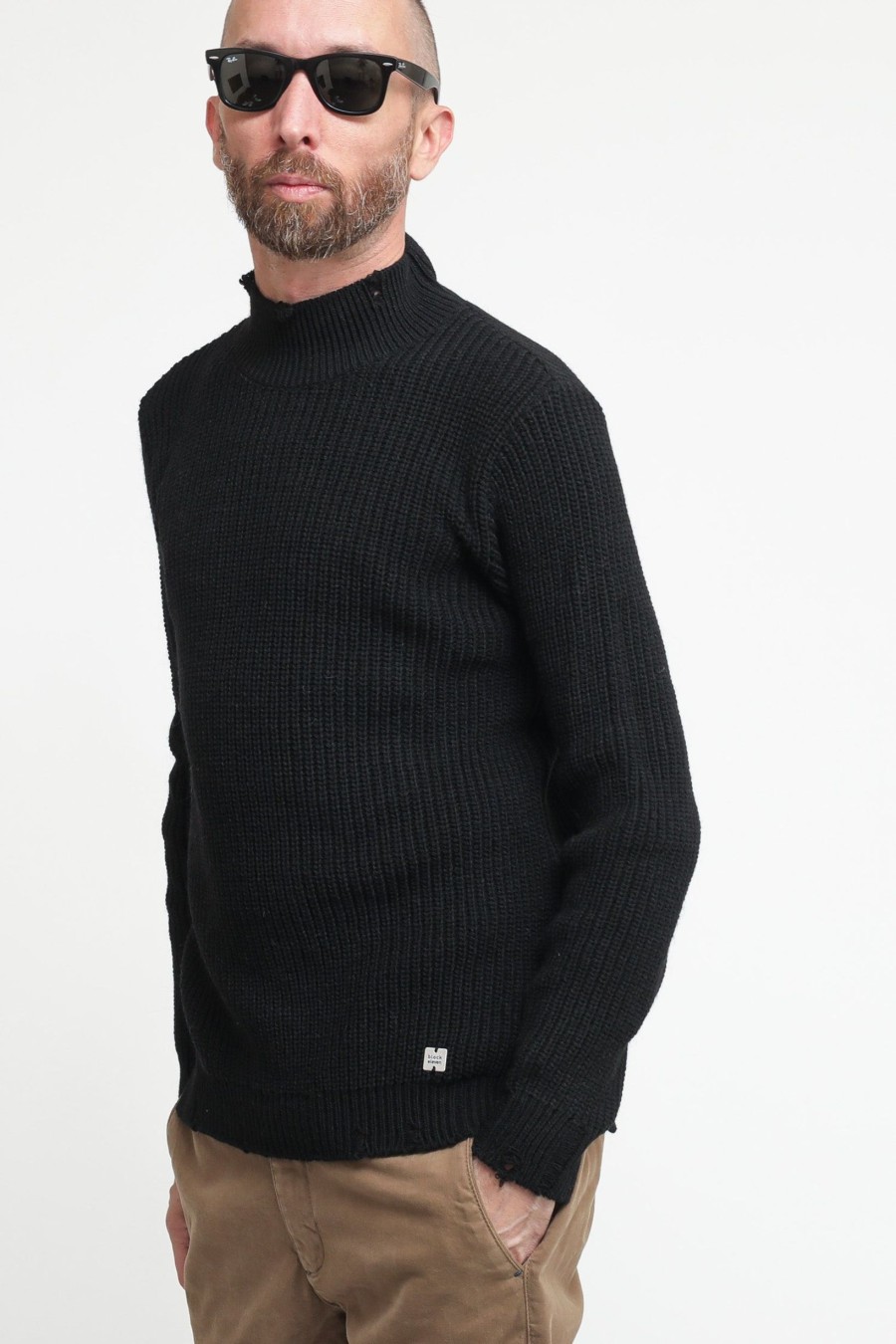 Uomo bl11 Pullover | Maglia Alpaca - Nero