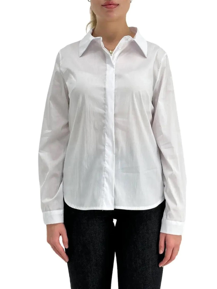 Donna kontatto Camicie | Camicia Slim Popeline - Bianco