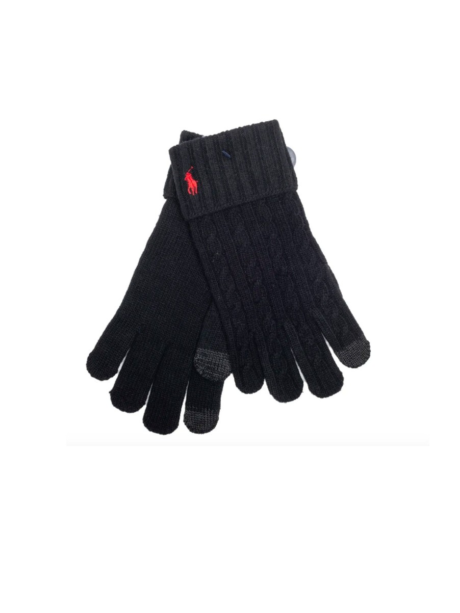 Uomo polo ralph lauren Guanti | Classic Cable Glove - Black