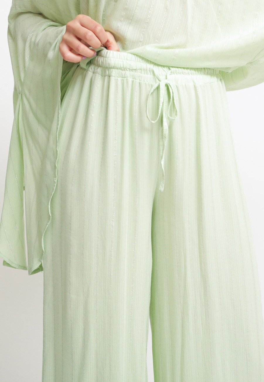 Donna Have One Pantaloni | Pantalone Ampio Coulisse - Ice Green