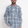 Uomo replay Camicie | Camicia Quadri - Azzurro