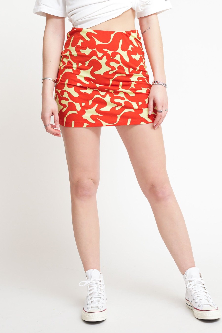 Donna glamorous Gonne | Ladies Skirt Banana Orange Squiggle