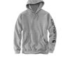 Uomo carhartt Felpe | Sleeve Logo Hoodie Sweats - Heat Grey/Black