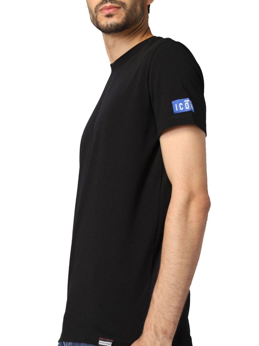 Uomo dsquared2 T-Shirt | Round Neck T-Shirt - Black