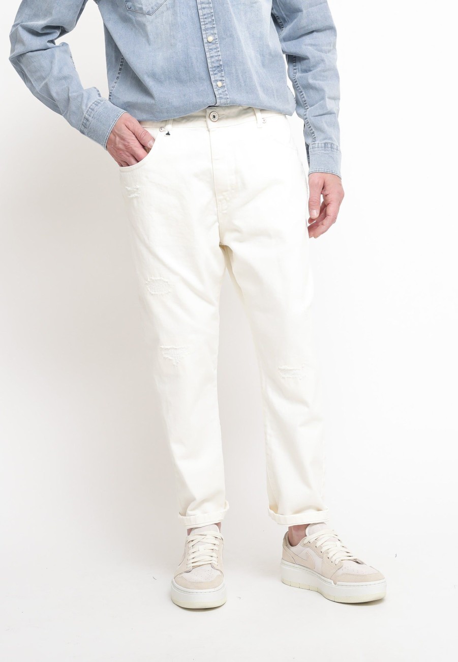 Uomo berna Pantaloni | Pantalone Carrot Rotture - Bianco