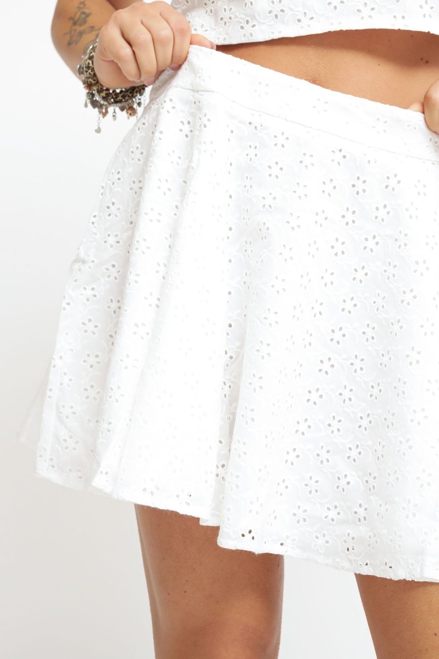 Donna glamorous Gonne | Laies Skirt White Broderie