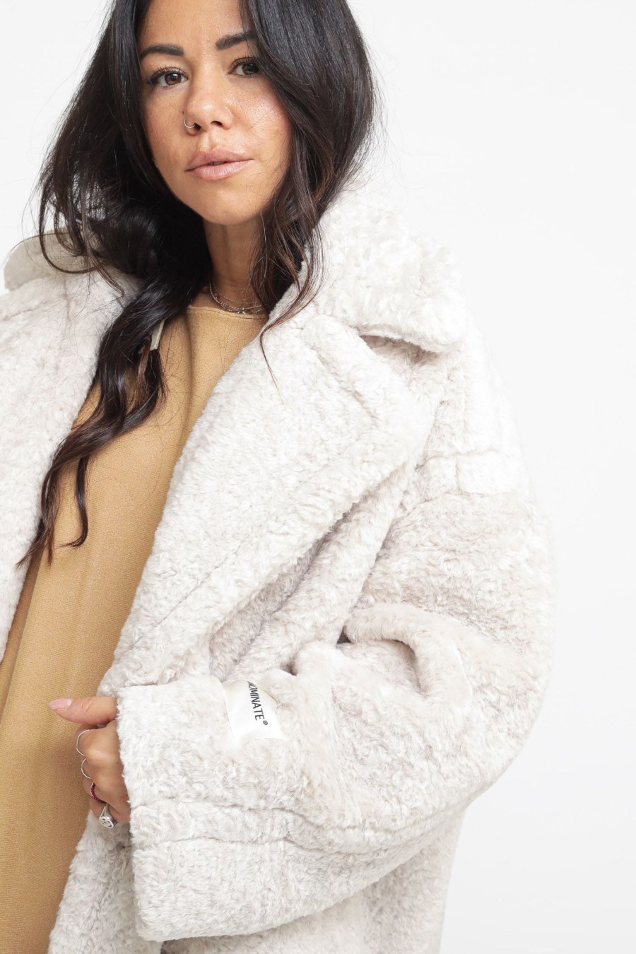 Donna Hinnominate Cappotti | Cappotto Over Doppiopetto In Eco - Bianco Burro