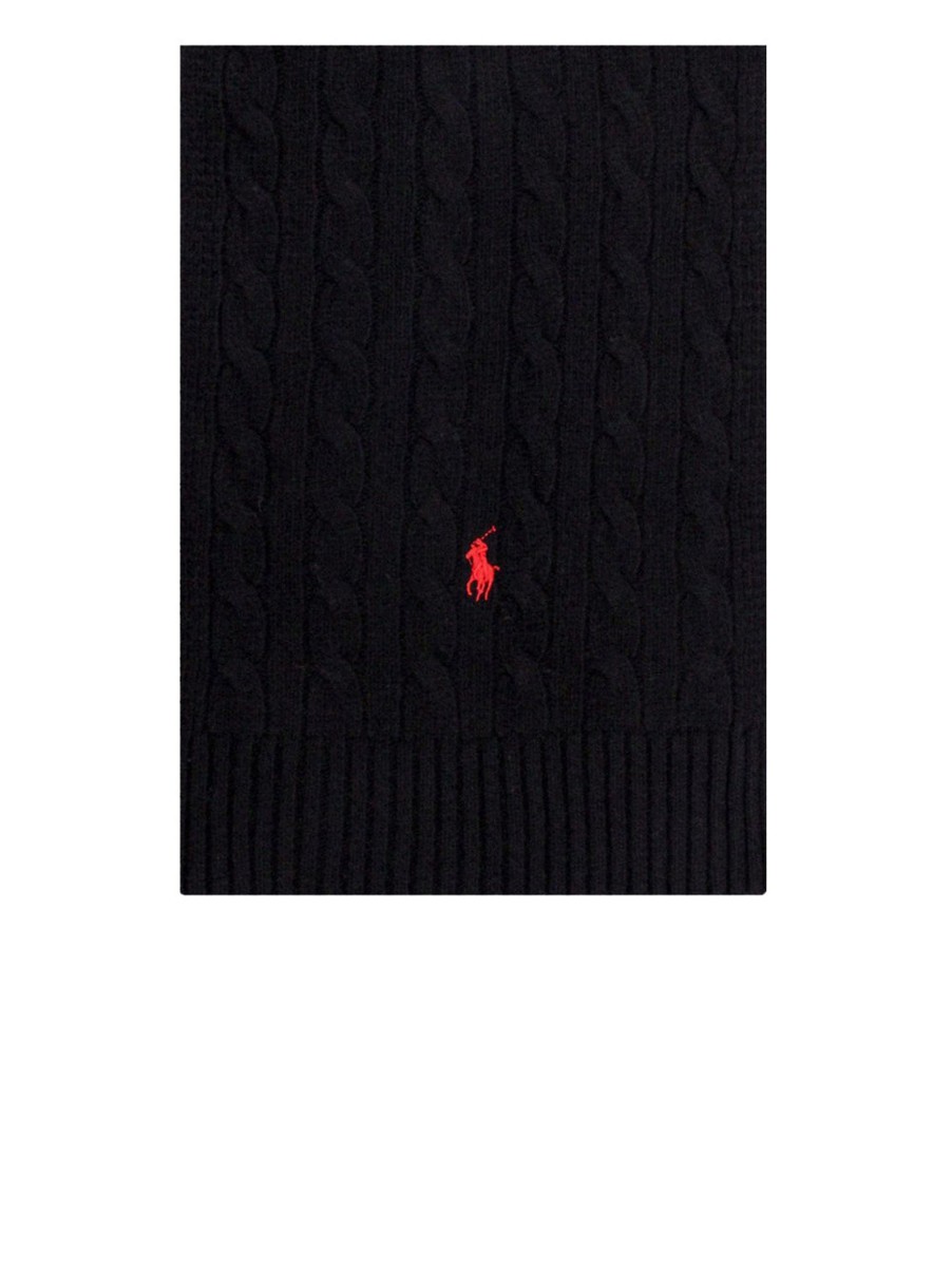 Uomo polo ralph lauren Sciarpe | Classic Cable Scarf Oblong - Black