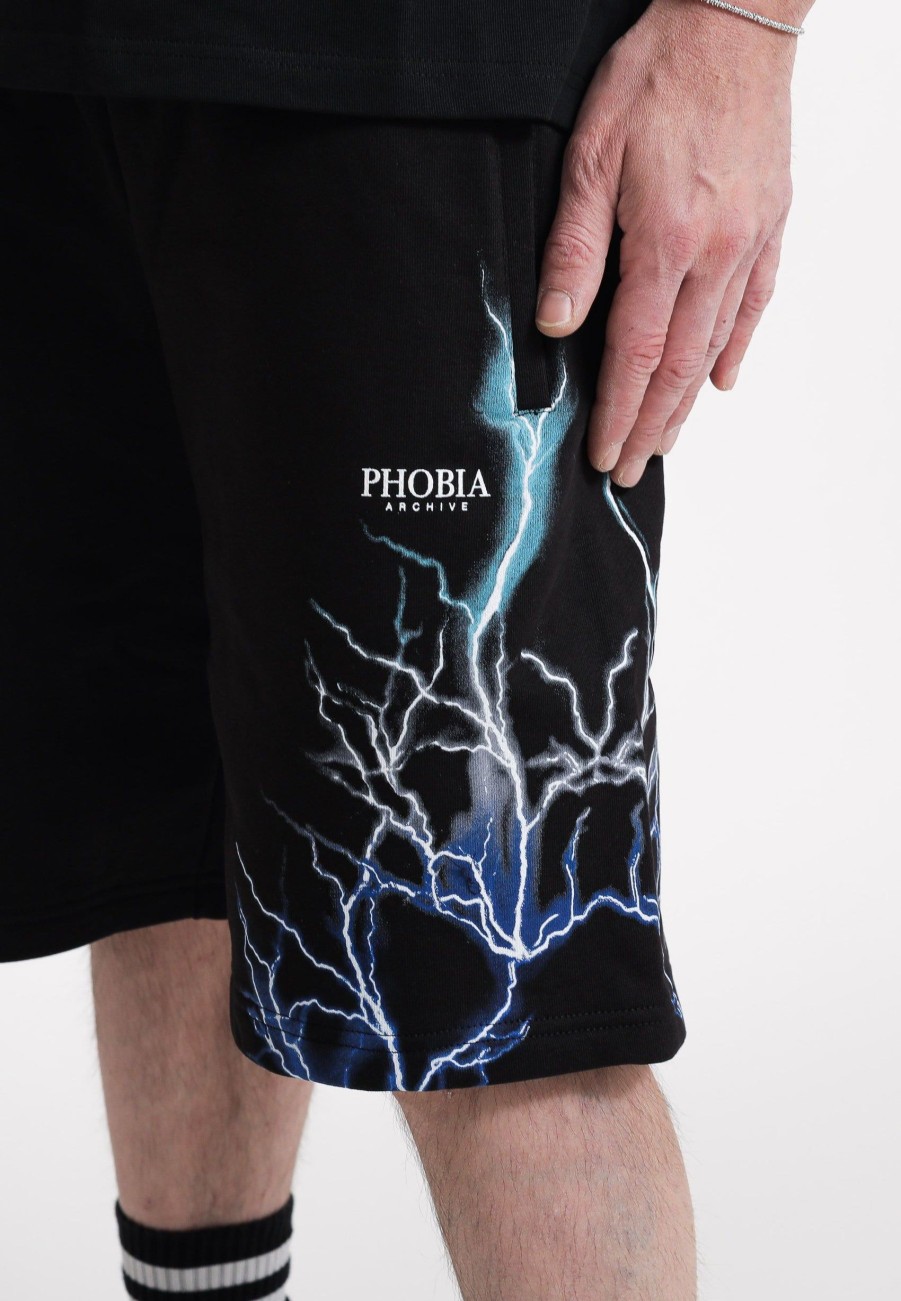 Uomo phobia vos Shorts | Black Shorts Whit Blue Grey Lightblue Lightning