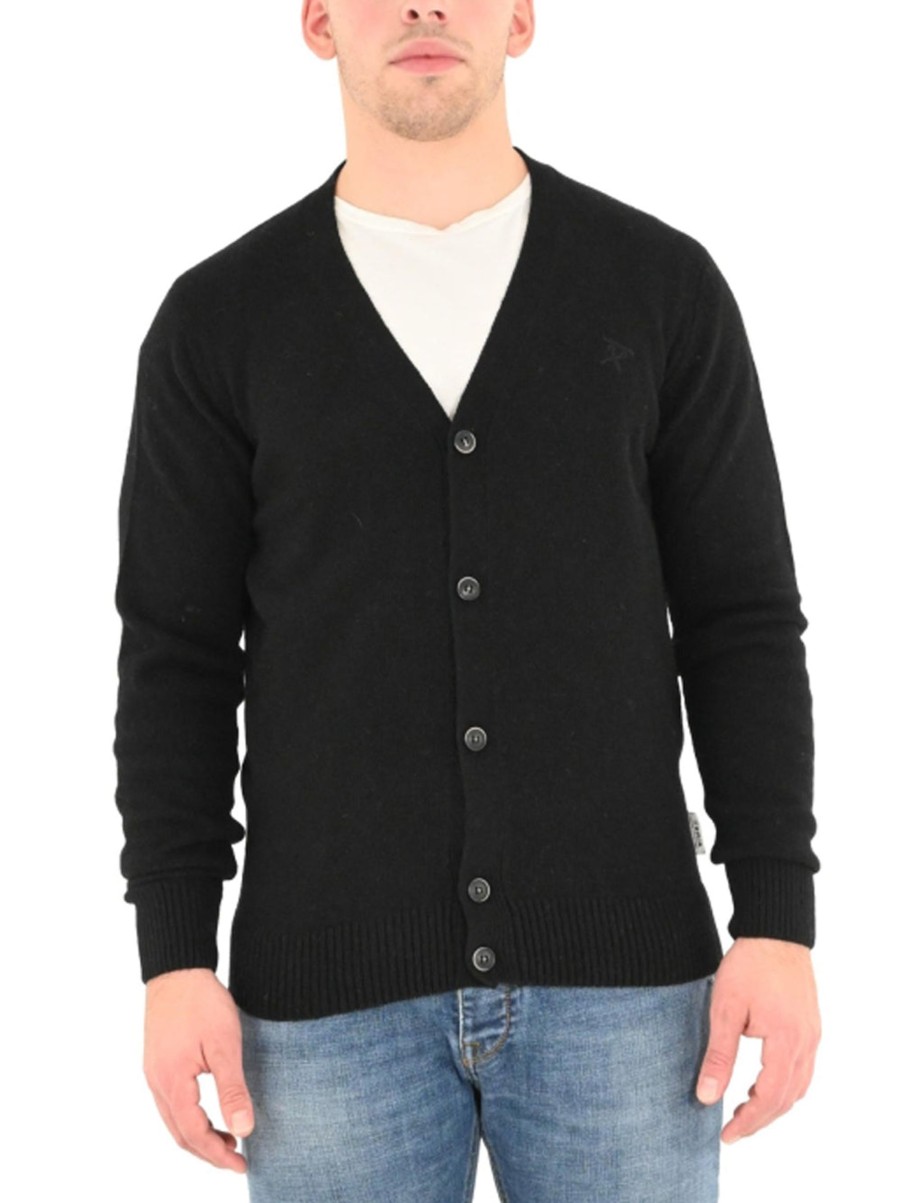 Uomo berna Cardigan | M Cardigan V Lambswool - Nero