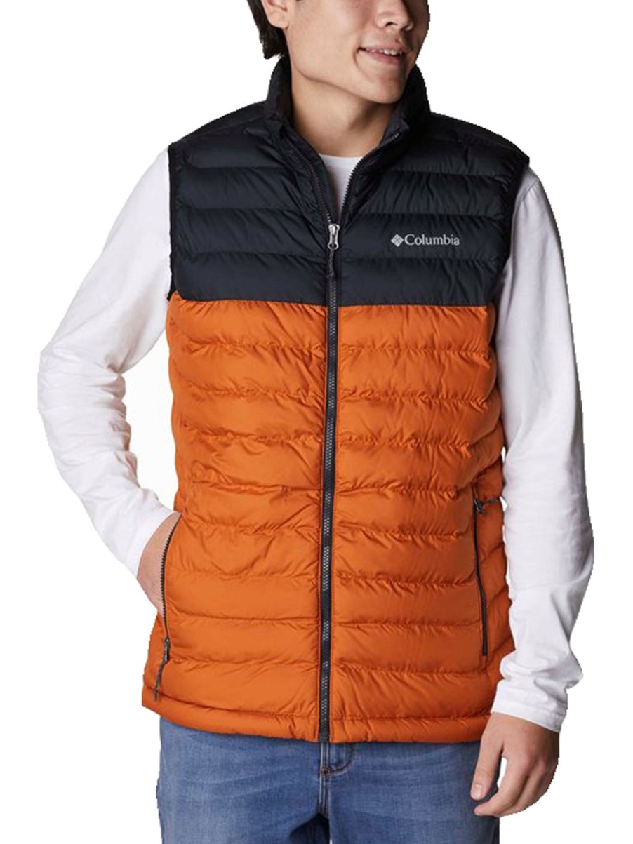 Uomo Columbia Giubbotti | Pawder Lite Vest - Orange/Black